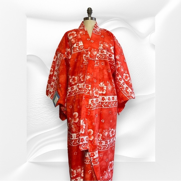 Japanese Yukata Kimono Japanese Women Kimono Robe Hawaiian Hibiscus Spring - Picture 5 of 14